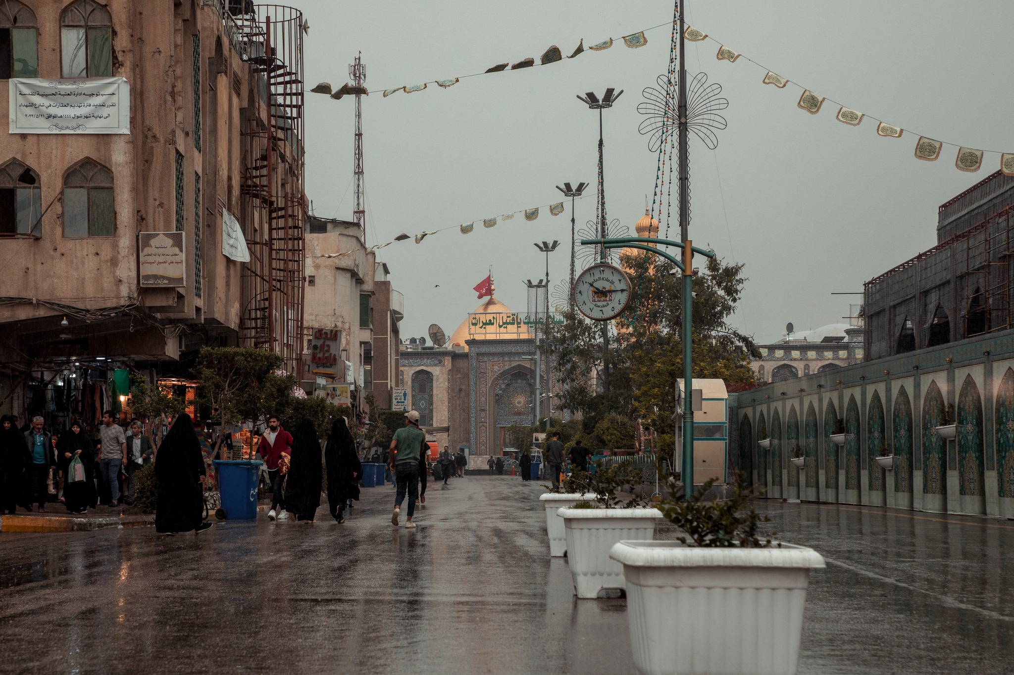 Yağışlı gündə Kərbəla - FOTO