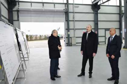 Prezident Sumqayıtda yeni zavodun açılışında iştirak edib